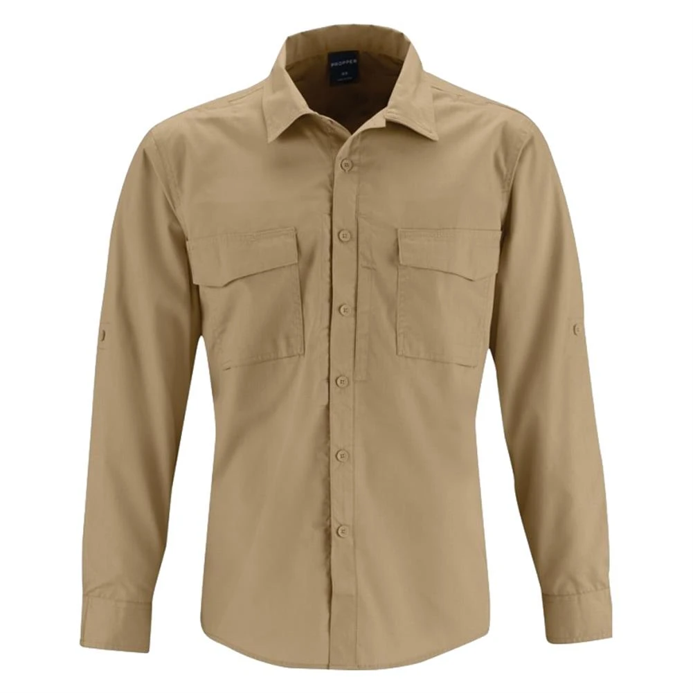 Men's Propper Long Sleeve REVTAC Shirt Khaki~1 3 Men's Propper Long Sleeve REVTAC Shirt Khaki~1