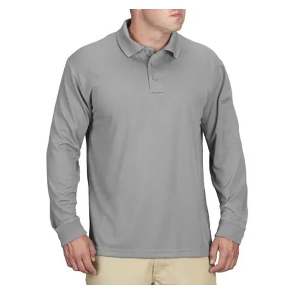 Men's Propper Long Sleeve Uniform Polo Gray~1 3 Men's Propper Long Sleeve Uniform Polo Gray~1